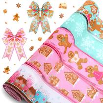 Fita decorativa Hahafelt Christmas Gingerbread 6,35 cm 5 rolos Fita decorativa Hahafelt Christmas Gingerbread 6,35 cm 5 rolos