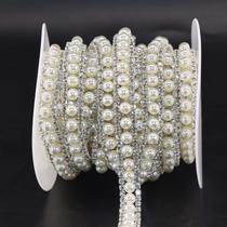 Fita decorativa Jerler Rhinestone Trim 183 cm Pearls Crystal Fita decorativa Jerler Rhinestone Trim 183 cm Pearls Crystal