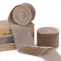 Fita decorativa Keypan Brown Velvet 3 jardas e 3,8 cm de largura