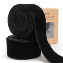Fita decorativa Keypan Velvet 3 m preta 3,8 cm desgastada