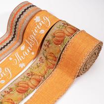 Fita decorativa LaRibbons Fall Burlap 6,1 cm x 5,5 m 4 rolos Fita decorativa LaRibbons Fall Burlap 6,1 cm x 5,5 m 4 rolos