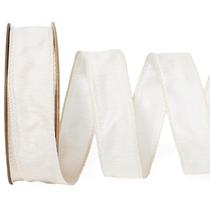 Fita decorativa LaRibbons Wired Ivory 2,5 cm x 9,1 m Creme Branco Fita decorativa LaRibbons Wired Ivory 2,5 cm x 9,1 m Creme Branco