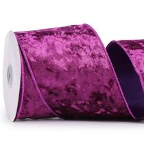 Fita decorativa MAYREEL 10 jardas de veludo roxo com fio de 10 cm