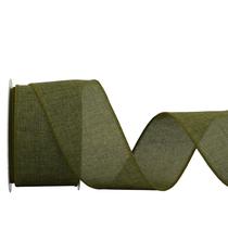 Fita decorativa MAYREEL 2,5 polegadas de serapilheira com fio verde musgo