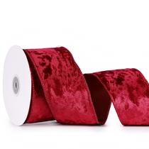 Fita decorativa MAYREEL 6,3 cm, veludo cor de vinho, com fio, 9 m