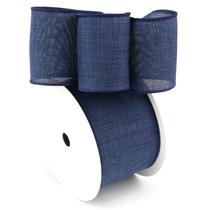 Fita decorativa MAYREEL de 2,5 polegadas de serapilheira com fio azul marinho