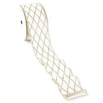 Fita Decorativa MAYREEL - Veludo Branco e Dourado - 6,35cm - Detalhe Metálico