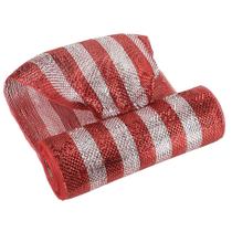 Fita decorativa MEEDEE 25cm Vermelha Branca Metálica 9m Roll Fita decorativa MEEDEE 25cm Vermelha Branca Metálica 9m Roll