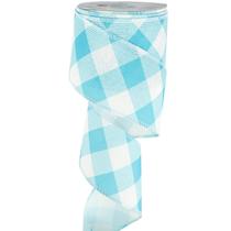 Fita decorativa MEEDEE 6,4 cm x 9,1 m Serapilheira com fio azul branca Fita decorativa MEEDEE 6,4 cm x 9,1 m Serapilheira com fio azul branca