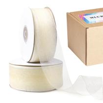 Fita decorativa Mlurcu 3,8 cm x 91 m Creme Organza Sheer