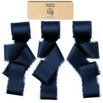Fita decorativa Mlurcu azul marinho de seda cetim 3x1,5"x6,4m Fita decorativa Mlurcu azul marinho de seda cetim 3x1,5"x6,4m