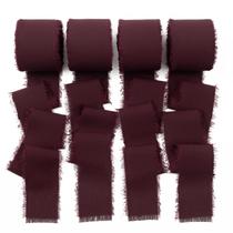Fita decorativa Mlurcu Burgundy 3,8 cm x 36,5 m com borda desgastada Fita decorativa Mlurcu Burgundy 3,8 cm x 36,5 m com borda desgastada