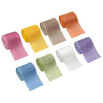Fita decorativa Mlurcu de 2,5 polegadas, serapilheira com fio, 8 rolos, 40 jardas Fita decorativa Mlurcu de 2,5 polegadas, serapilheira com fio, 8 rolos, 40 jardas