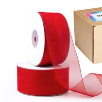 Fita decorativa Mlurcu Red Organza 1,5" x 91 m 100 jardas