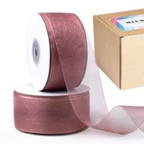 Fita decorativa Mlurcu Rosy Mauve Organza 3,8 cm 91 m