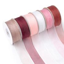 Fita decorativa Mlurcu Sheer Organza 1" 137m 6 cores Fita decorativa Mlurcu Sheer Organza 1" 137m 6 cores