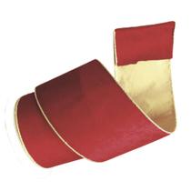 Fita Decorativa Natal Veludo Fio Dourado
