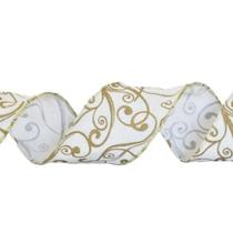 Fita Decorativa Natalina Dourada Tok da Casa 6.3cmx9.14m