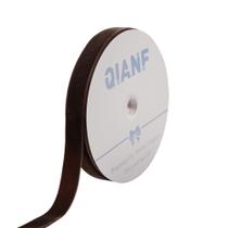 Fita decorativa QIANF Vintage Brown Velvet 2,5 cm x 23 m