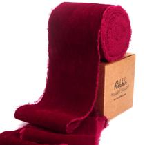 Fita decorativa Ribbli Burgundy Velvet 7,5 cm Feita à mão 2,7 cm