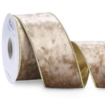 Fita decorativa Ribbli Camel Velvet Metallic 6,4 cm 9,1 mm Fita decorativa Ribbli Camel Velvet Metallic 6,4 cm 9,1 mm