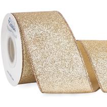 Fita decorativa Ribbli Champagne Gold Glitter 6,5 cm x 9,1 m Fita decorativa Ribbli Champagne Gold Glitter 6,5 cm x 9,1 m