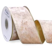 Fita decorativa Ribbli Champagne Gold Velvet 6,35 cm x 9,1 m Fita decorativa Ribbli Champagne Gold Velvet 6,35 cm x 9,1 m