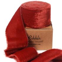 Fita decorativa Ribbli Rust Red Velvet 3 jardas e 3,8 cm Fita decorativa Ribbli Rust Red Velvet 3 jardas e 3,8 cm