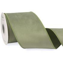 Fita decorativa Ribbli Sage Green Velvet com fio de 10 jardas