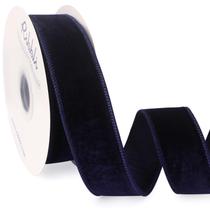 Fita decorativa Ribbli Velvet com fio 3,8 cm x 9,1 m azul marinho Fita decorativa Ribbli Velvet com fio 3,8 cm x 9,1 m azul marinho