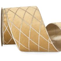 Fita decorativa Ribbli Velvet com fio de 10 jardas e 10 cm Fita decorativa Ribbli Velvet com fio de 10 jardas e 10 cm
