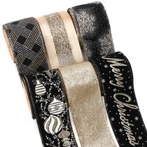 Fita decorativa Ribbli Wire Glitter 2,5" x 22 m 6 rolos