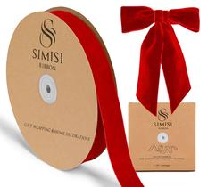 Fita decorativa SIMISI RIBBON 2,5 cm x 23 m de veludo vermelho Fita decorativa SIMISI RIBBON 2,5 cm x 23 m de veludo vermelho