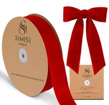 Fita decorativa SIMISI RIBBON 3,8 cm x 23 m de veludo vermelho Fita decorativa SIMISI RIBBON 3,8 cm x 23 m de veludo vermelho