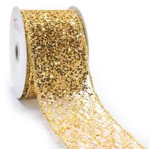 Fita decorativa Traico Sparkling Gold Glitter 6 cm x 9 m
