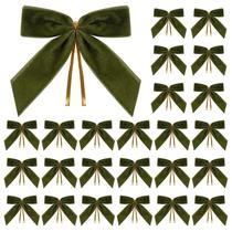 Fita decorativa Utehilly, 24 peças, laços de veludo verde-oliva de 3,5 x 3,5”