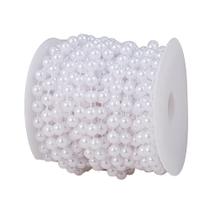 Fita decorativa YoungJewl Pearl Beads Garland 10m 8mm branca
