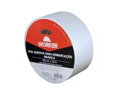 Fita Demarcação Adesiva 48MMX30M Branca WORKER Fita Demarcação Adesiva 48MMX30M Branca WORKER