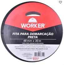 Fita Demarcação Adesiva 48mmX30m Preto WORKER