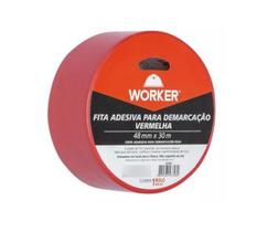 Fita Demarcação Adesiva 48MMX30M Vermelha WORKER Fita Demarcação Adesiva 48MMX30M Vermelha WORKER