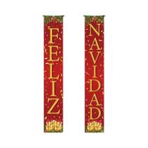 Fita Dourada Banner Plano 2D Decoração De Festa De Natal Espanhol Design De Padrão De Caixa De Fita Dourada Banner Plano 2D Decoração De Festa De Natal Espanhol Design De Padrão De Caixa De