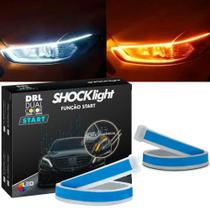 Fita Dual Led DRL Luz Farol 45cm Tunning Branca Amarela