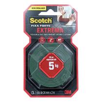 Fita Dupla Face 24mm x 2,0m Interno/Externo Extrema 5kg - 3M Fita Dupla Face 24mm x 2,0m Interno/Externo Extrema 5kg - 3M