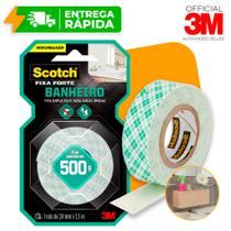 Fita dupla face 3m banheiro fixa forte original scoth 24mm x 1.5m nicho espelho ambiente umido Fita dupla face 3m banheiro fixa forte original scoth 24mm x 1.5m nicho espelho ambiente umido
