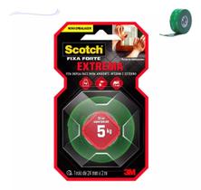 Fita Dupla Face 3m Fixa Forte 5kg 24mmx2m Espuma Interno Externo Quadro Lavável Resistente Adesivo