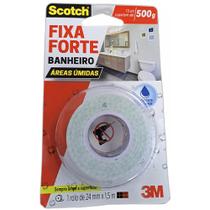 Fita Dupla Face 3M Fixa Forte Banheiro 24Mm X 1,5M - 500G