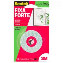 Fita Dupla Face 3M Fixa Forte Espuma 24Mm X 1,5M - 1,5Kg