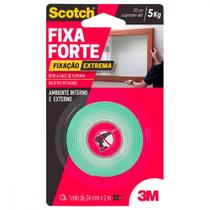 Fita Dupla Face 3M Fixa Forte Extrema Espuma 24Mm X 2M - 5Kg