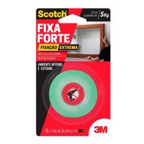 Fita Dupla Face 3m Fixa Forte Scotch Fixação Extrema Ambiente Interno/Externo 24mm x 2m Fita Dupla Face 3m Fixa Forte Scotch Fixação Extrema Ambiente Interno/Externo 24mm x 2m