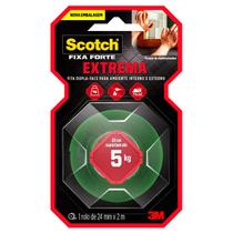 Fita Dupla Face 3M Scotch 24 mm x 2 m Fixa Forte Fixação Extrema
